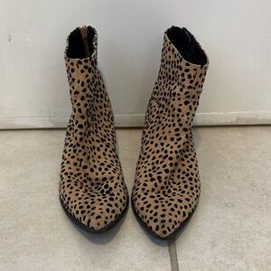 Qupid Tan and Black Patterned Ankle Boots